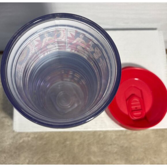 Wonder Woman 16OZ Tumbler Red Lid Silver Buffalo DC  Comics - Picture 9 of 10